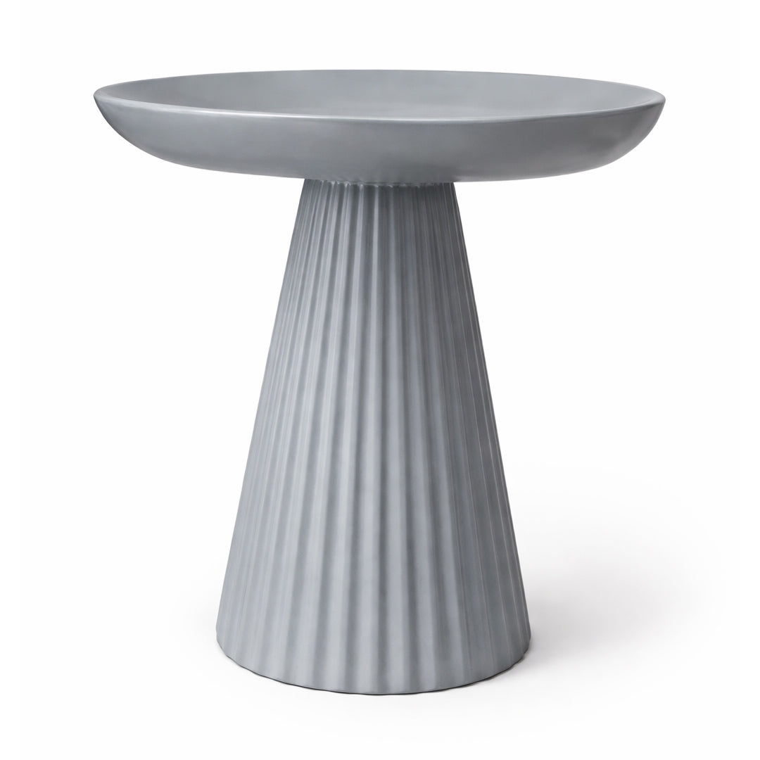 Ribbed Pedestal Table – White