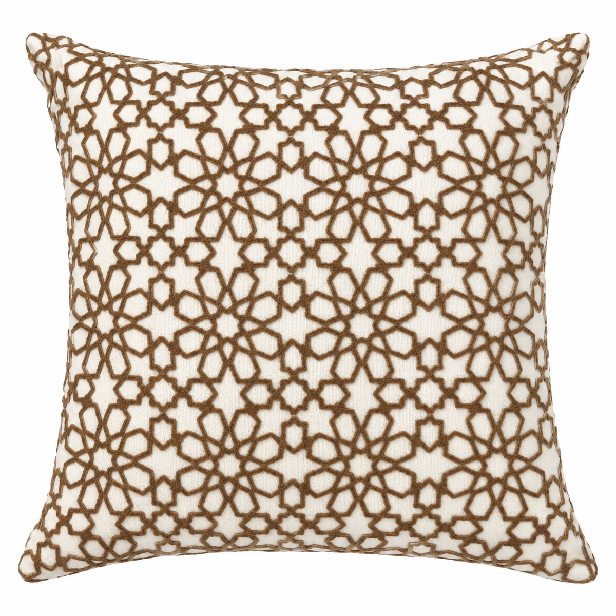 Mocha Lattice Cushion — lattice-pattern cushion in mocha | Belmont & Kensing
