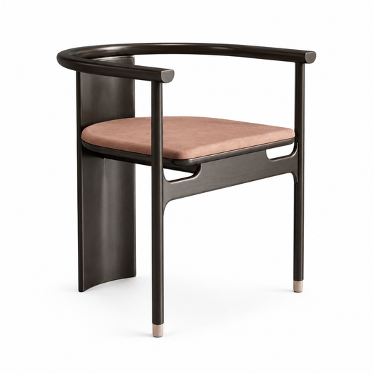Anello ring-back dining chair in bronze with a continuous tubular frame