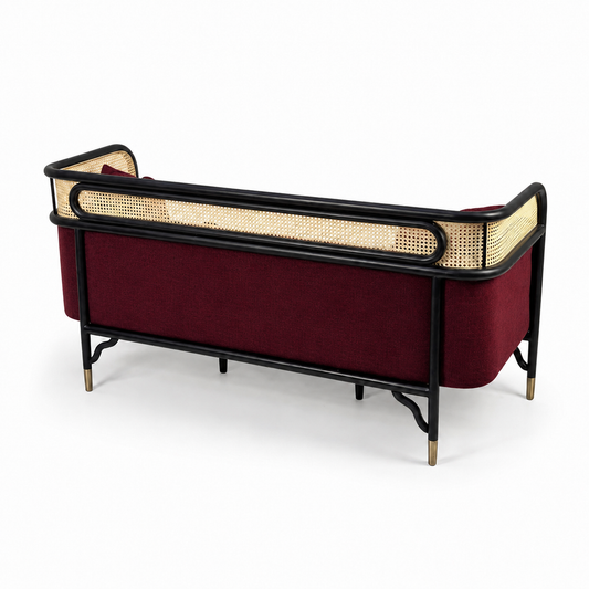 Vienna Cane-Back Sofa – Wine