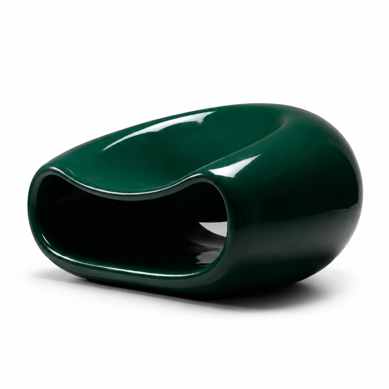 Onda Curved Accent Stool – Emerald