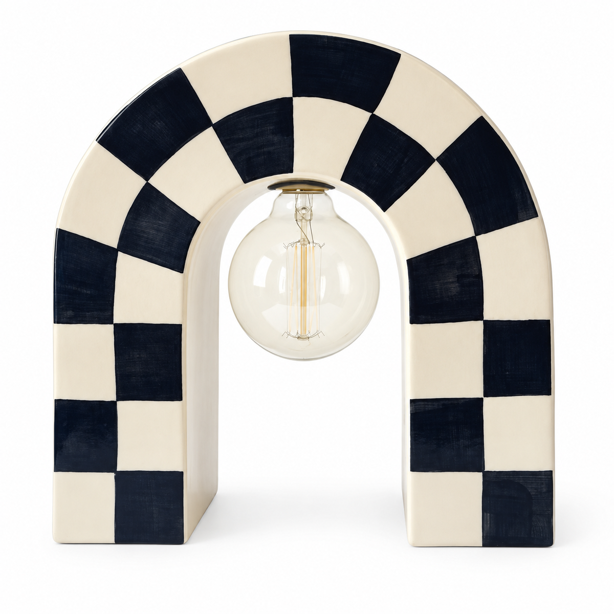 Arco Checkerboard Table Lamp — table lamp in black and cream | Belmont & Kensing
