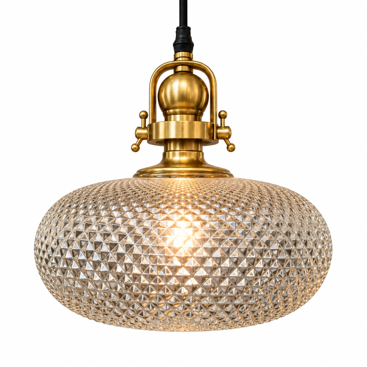 Ardleigh Dimpled Glass Pendant — dimpled clear glass pendant light | Belmont & Kensing