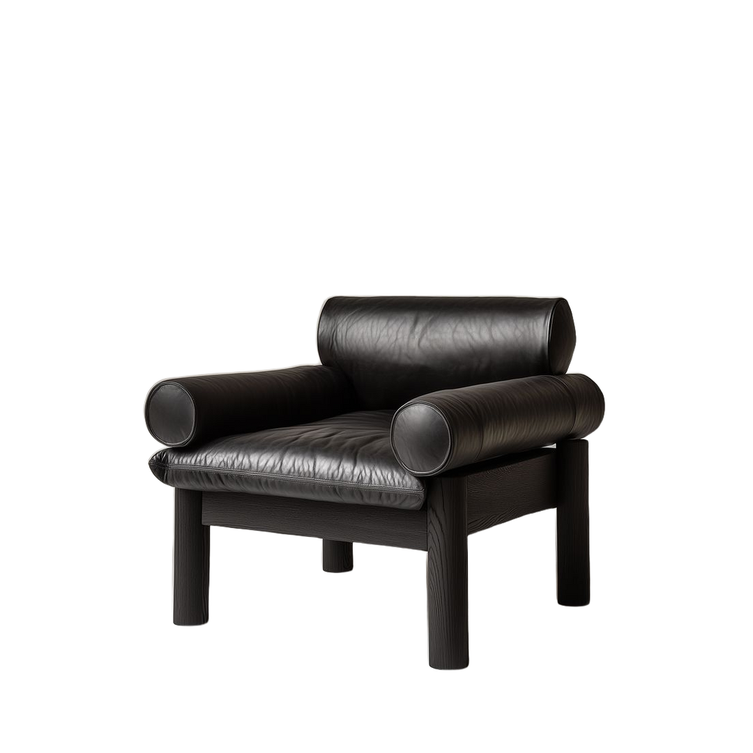 Cordell Leather Armchair — lounge chair in black leather | Belmont & Kensing