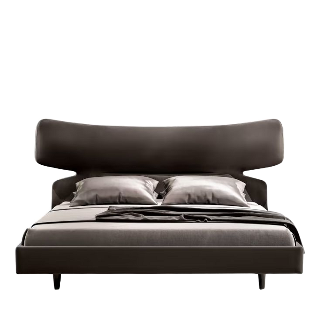 Wing Upholstered Bed — upholstered bed in espresso | Belmont & Kensing