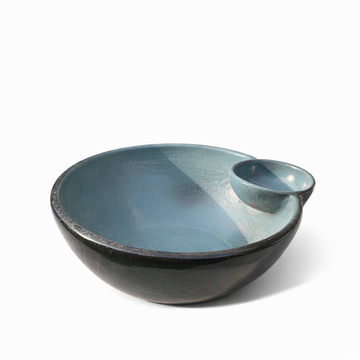 Blue-Grey Spouted Dish — Belmont & Kensing
