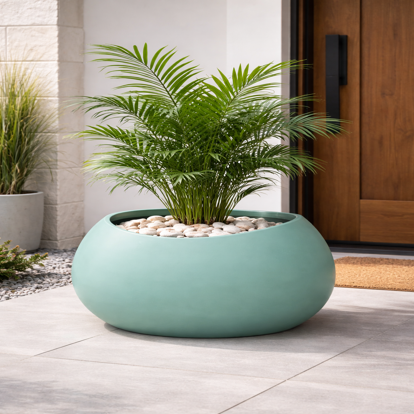 Belmont & Kensing green and white sculptural planter