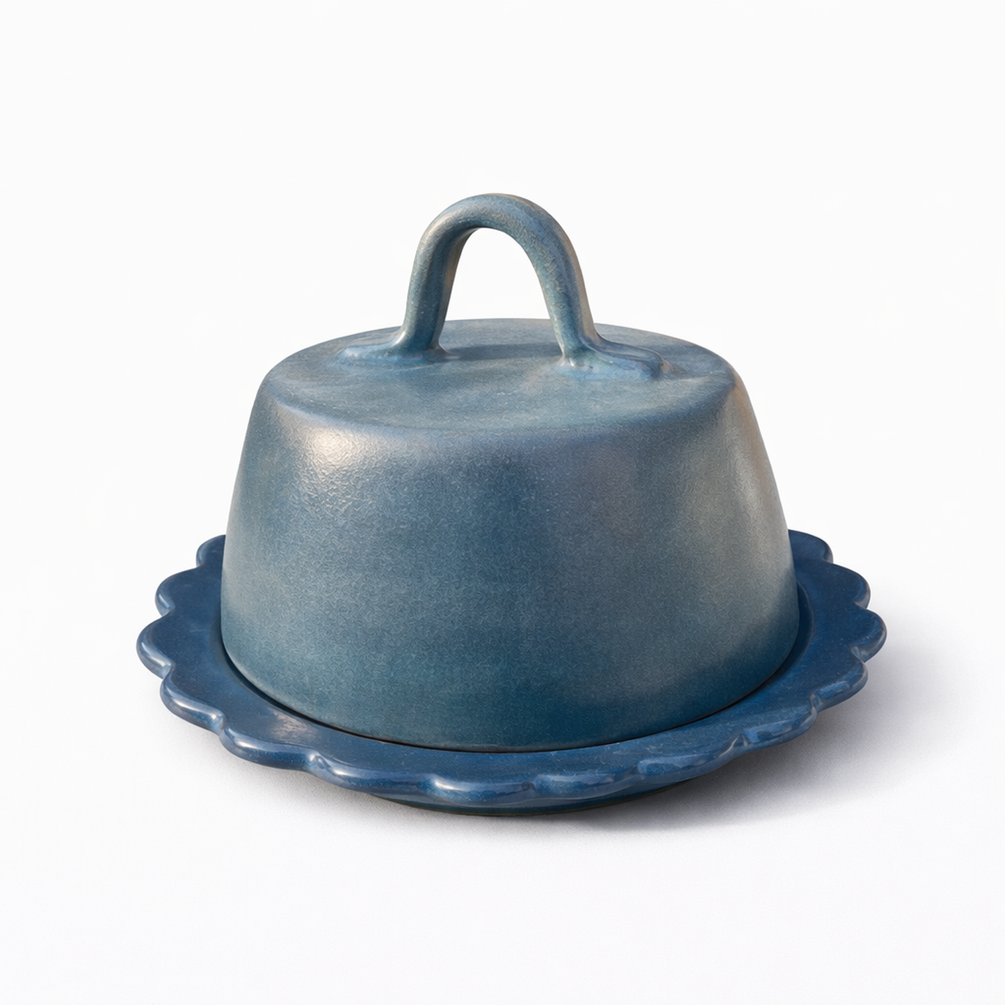Blue Lidded Butter Dish — Belmont & Kensing