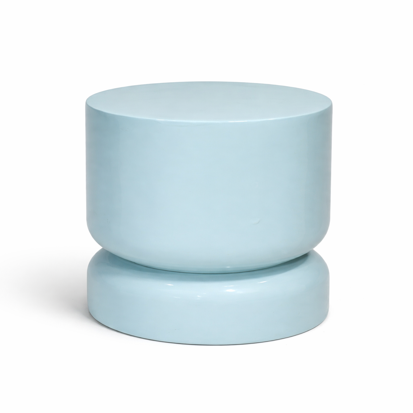 Belmont & Kensing light blue stacked sculptural side table — alternate view