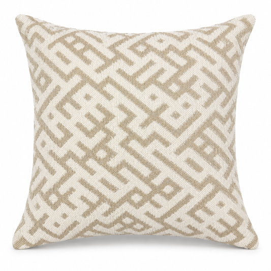 Arabica Maze Cushion — woven maze-pattern cushion | Belmont & Kensing