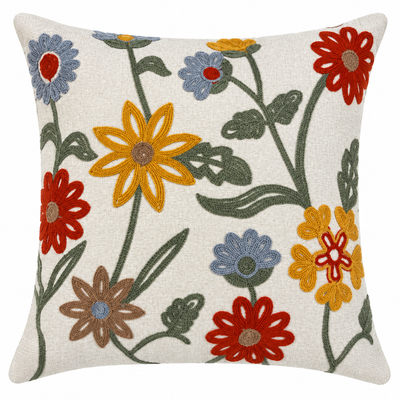 Bloom Embroidered Cushion — floral embroidered cushion | Belmont & Kensing
