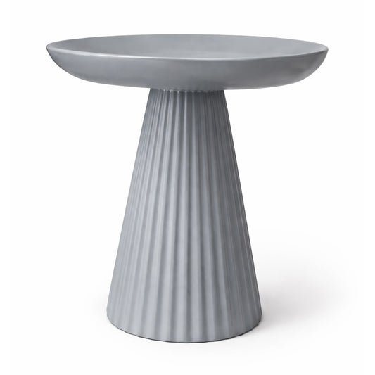 Ribbed Pedestal Table – White