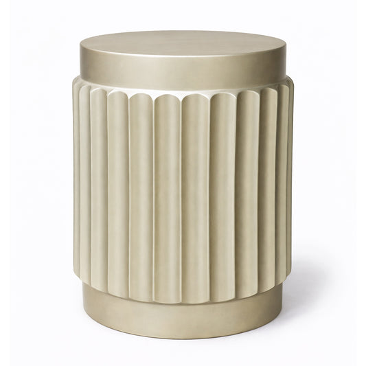 Ribbed Pedestal Table – Cream