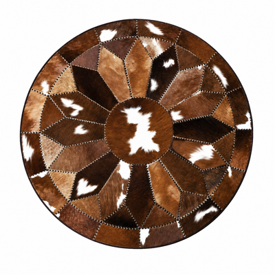 Petal Round Rug — round petal-pattern rug in chestnut | Belmont & Kensing