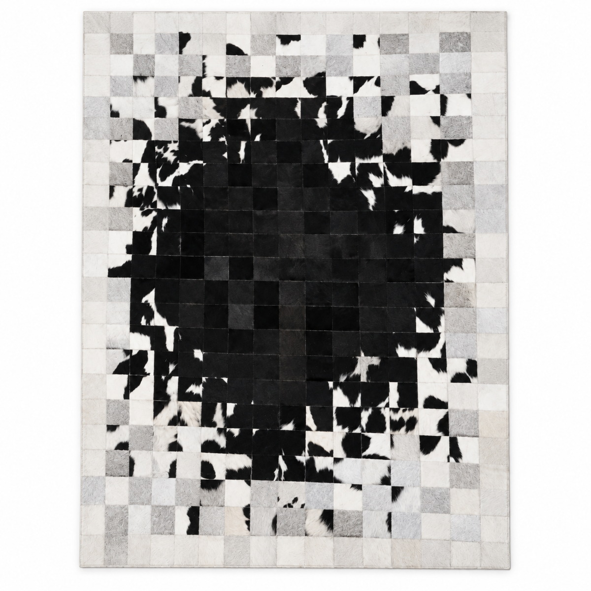 Eclipse Patchwork Rug — eclipse patchwork rug in ivory and charcoal | Belmont & Kensing