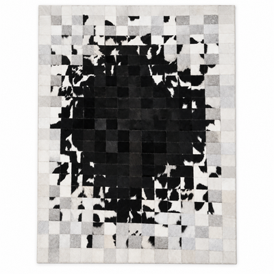 Eclipse Patchwork Rug — eclipse patchwork rug in ivory and charcoal | Belmont & Kensing