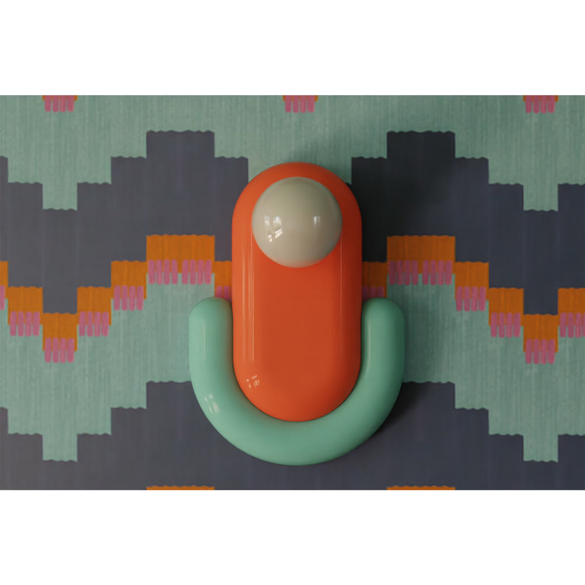 Arch Wall Light — arched wall light in coral and mint, alternate view | Belmont & Kensing