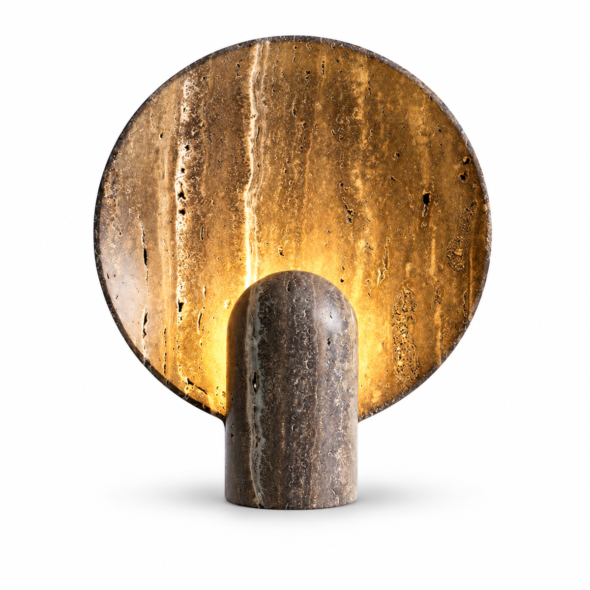 Solara Marble Halo Lamp x Fruit Bowl — marble halo table lamp with integrated fruit bowl | Belmont & Kensing