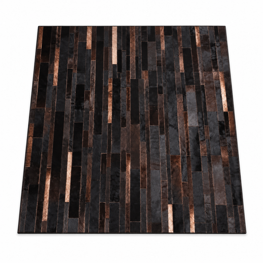 Stripe Patchwork Rug — striped patchwork rug in espresso | Belmont & Kensing