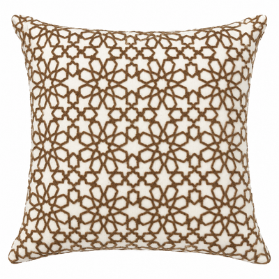 Mocha Lattice Cushion — lattice-pattern cushion in mocha | Belmont & Kensing
