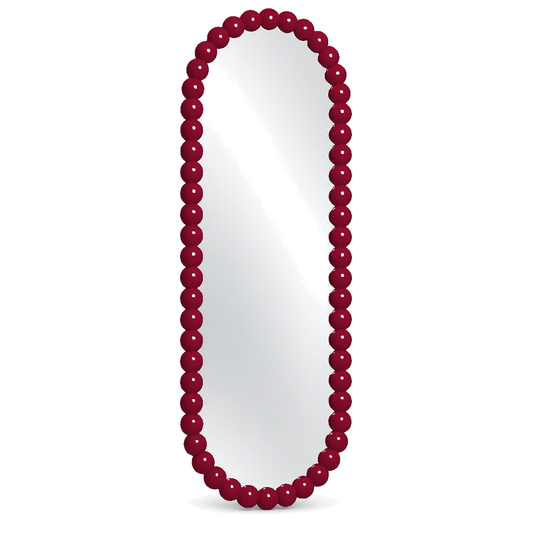 Bobbin Arch Floor Mirror — bobbin-framed arch floor mirror, frame detail | Belmont & Kensing