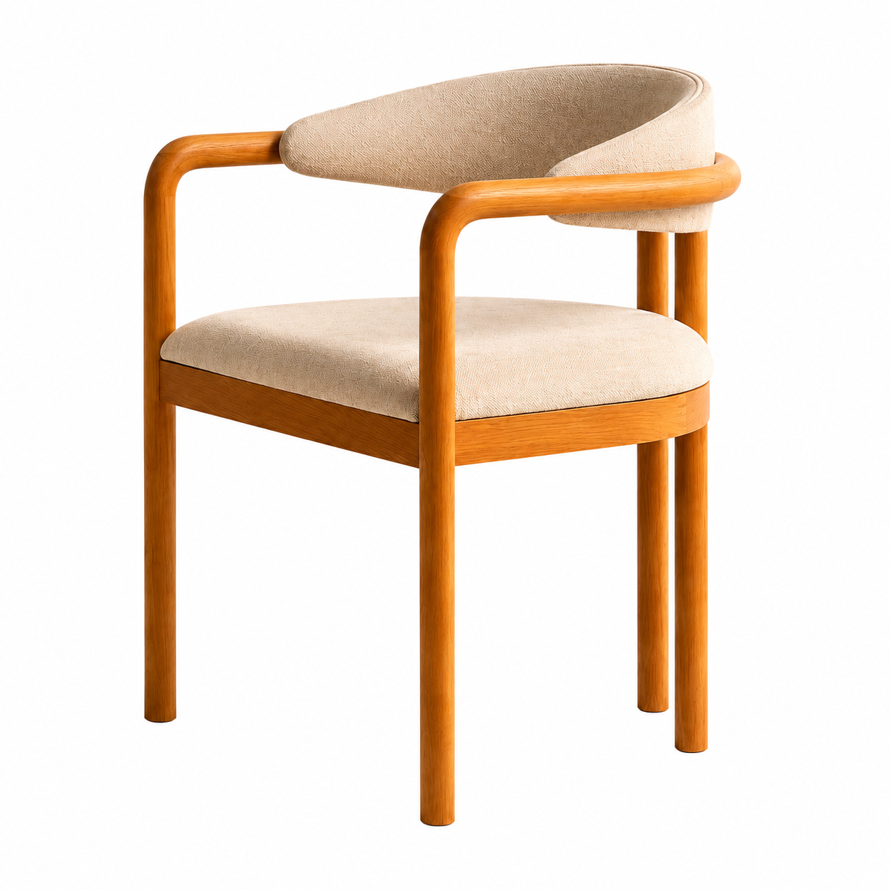 Palermo dining chair with a wraparound upholstered back on a wood-look frame