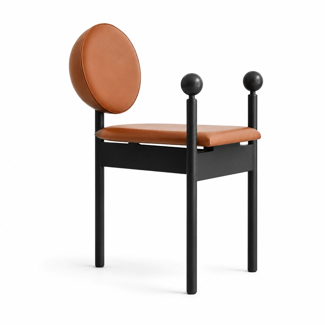 Sfera armchair, alternate angle showing the curved back profile