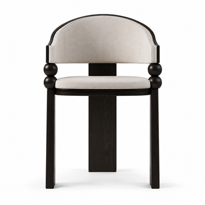 Botte barrel-back accent chair with a fully enclosing curved upholstered shell