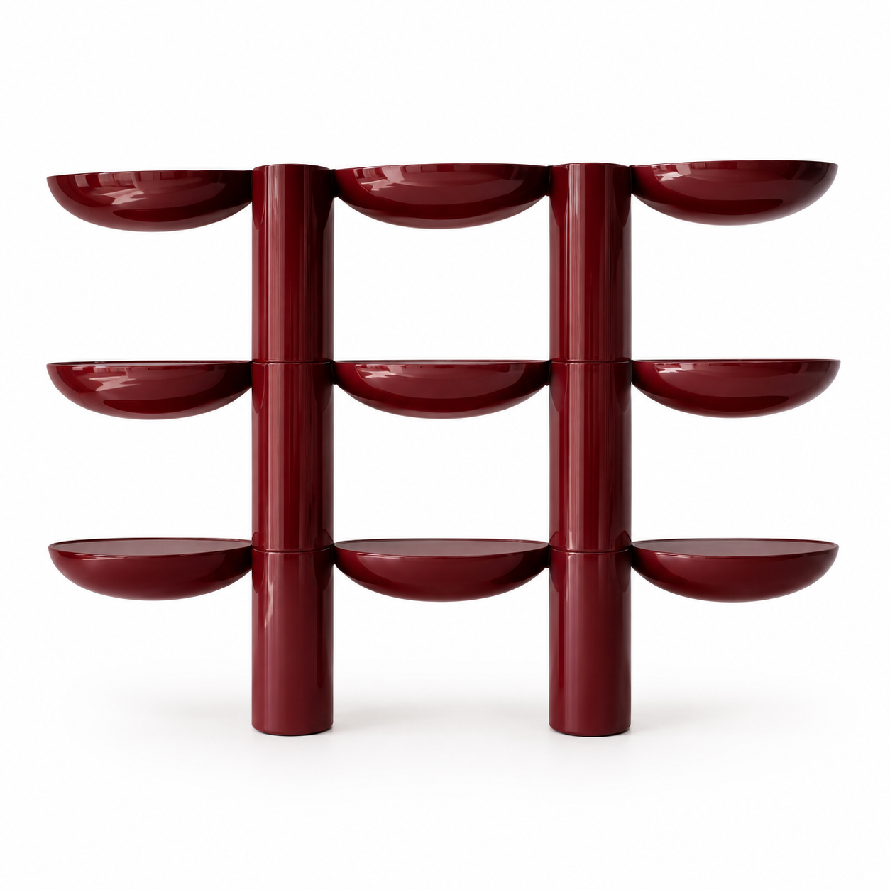 Modulo Bowl Shelving Unit – Burgundy