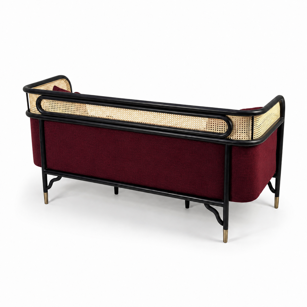 Vienna Cane-Back Sofa – Wine
