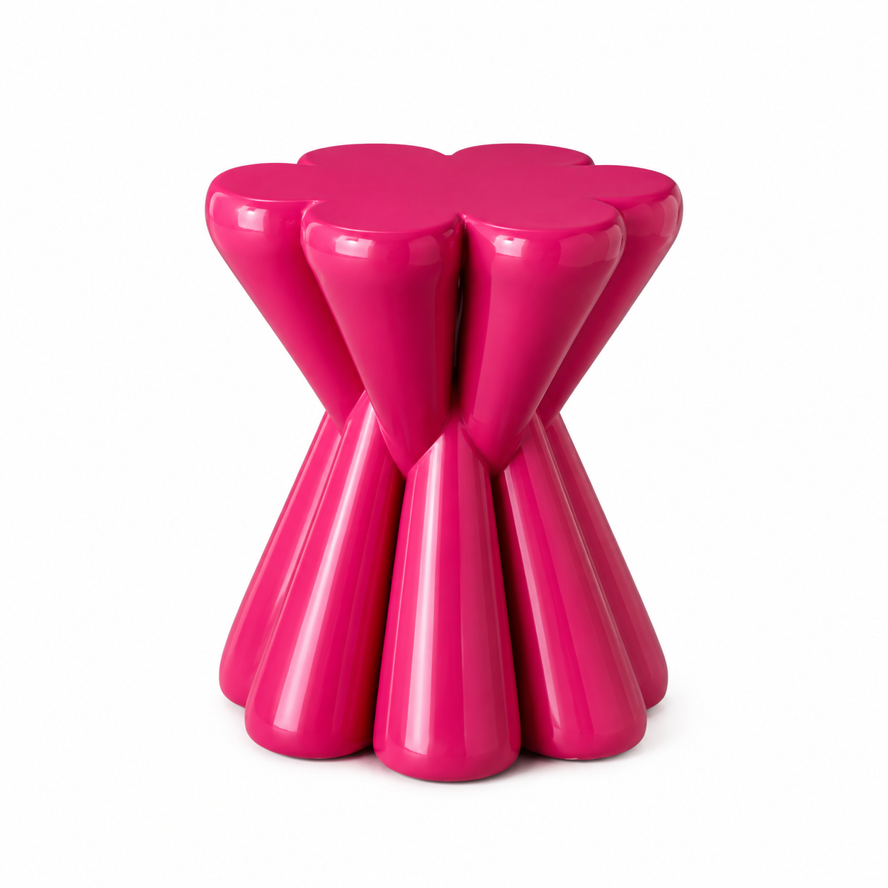 Fiore Petal-Top Accent Stool – Pink