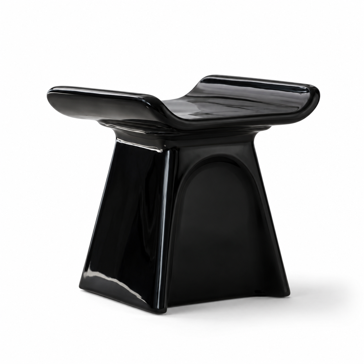 Nero Sculptural Accent Stool