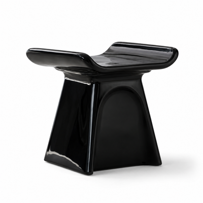 Nero Sculptural Accent Stool