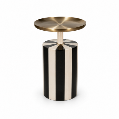 Positano Striped Side Table – Brass