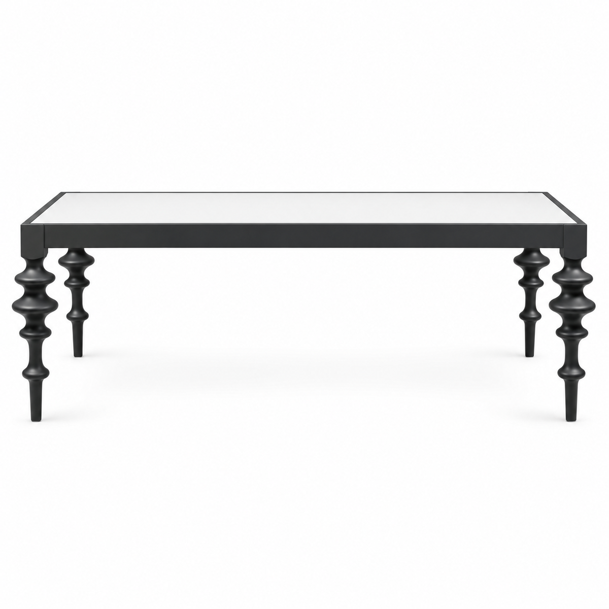 Bobbin Coffee Table — bobbin coffee table in white and black | Belmont & Kensing