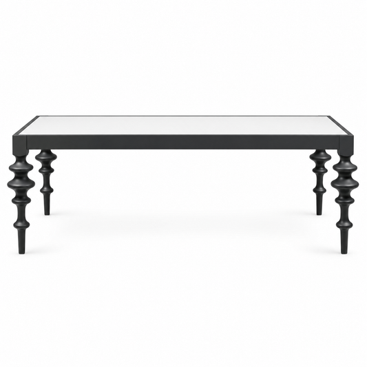 Bobbin Coffee Table — bobbin coffee table in white and black | Belmont & Kensing