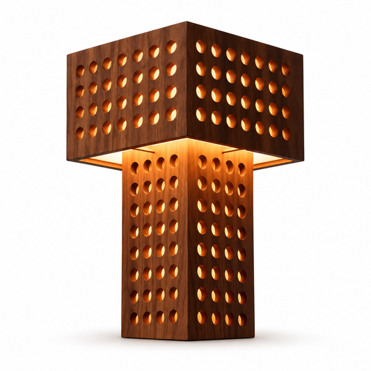 Grid Perforated Table Lamp — table lamp in walnut | Belmont & Kensing