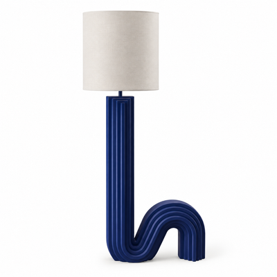 Hook Sculptural Floor Lamp — floor lamp in navy | Belmont & Kensing