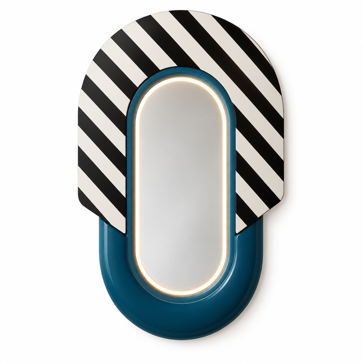 Abstract Wall Mirror — wall mirror in blue and coral | Belmont & Kensing