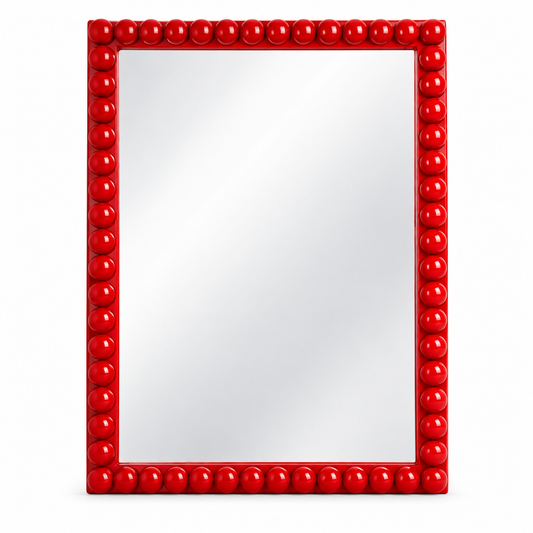 Bobbin Wall Mirror — wall mirror in red | Belmont & Kensing