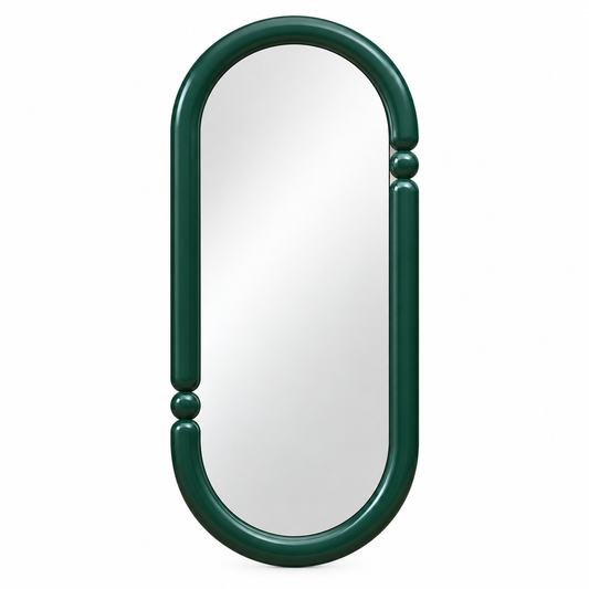 Oval Wall Mirror — wall mirror in forest green | Belmont & Kensing