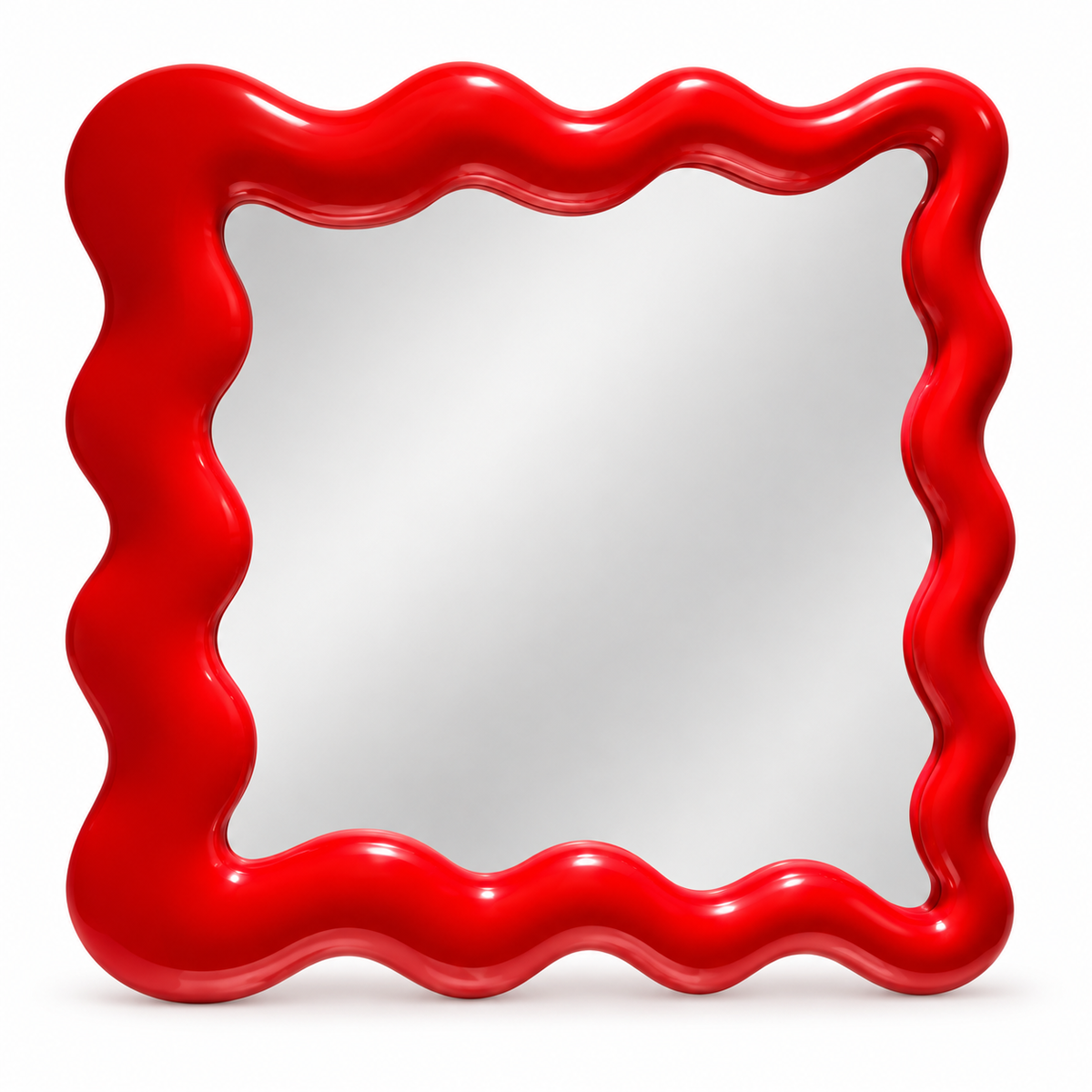 Ripple Wall Mirror — wall mirror in red | Belmont & Kensing