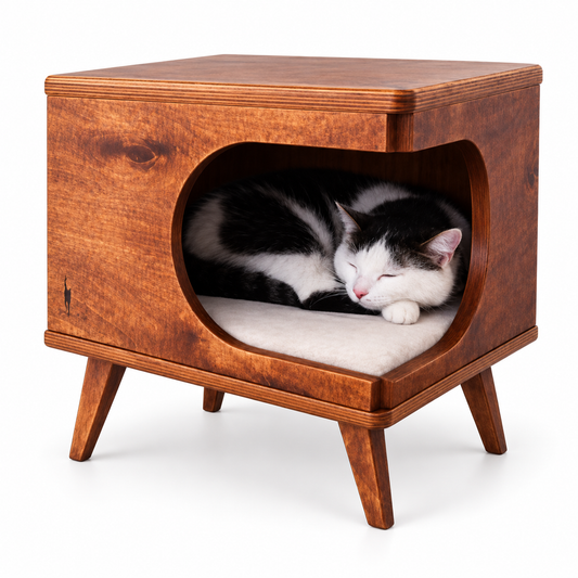 Nook Pet House Side Table — pet house side table in walnut | Belmont & Kensing
