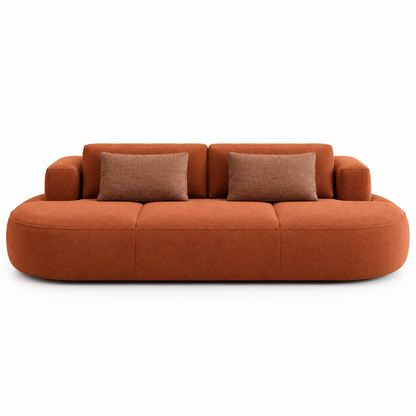 Solano Curved Sofa — sofa in rust | Belmont & Kensing