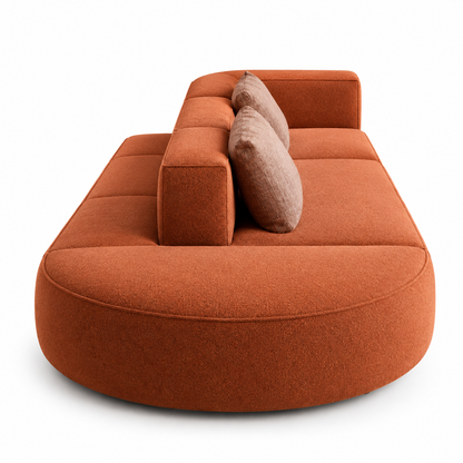 Solano Curved Sofa — sofa in rust | Belmont & Kensing