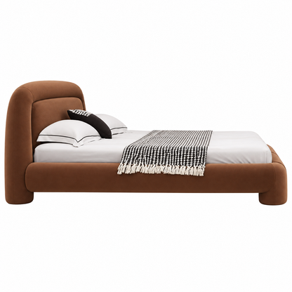 Wrap Leather Bed — bed in cognac leather | Belmont & Kensing