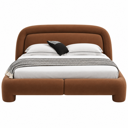 Wrap Leather Bed — bed in cognac leather | Belmont & Kensing