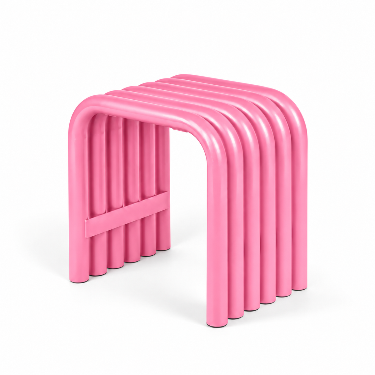 Tube Stool — tubular accent stool, top view | Belmont & Kensing