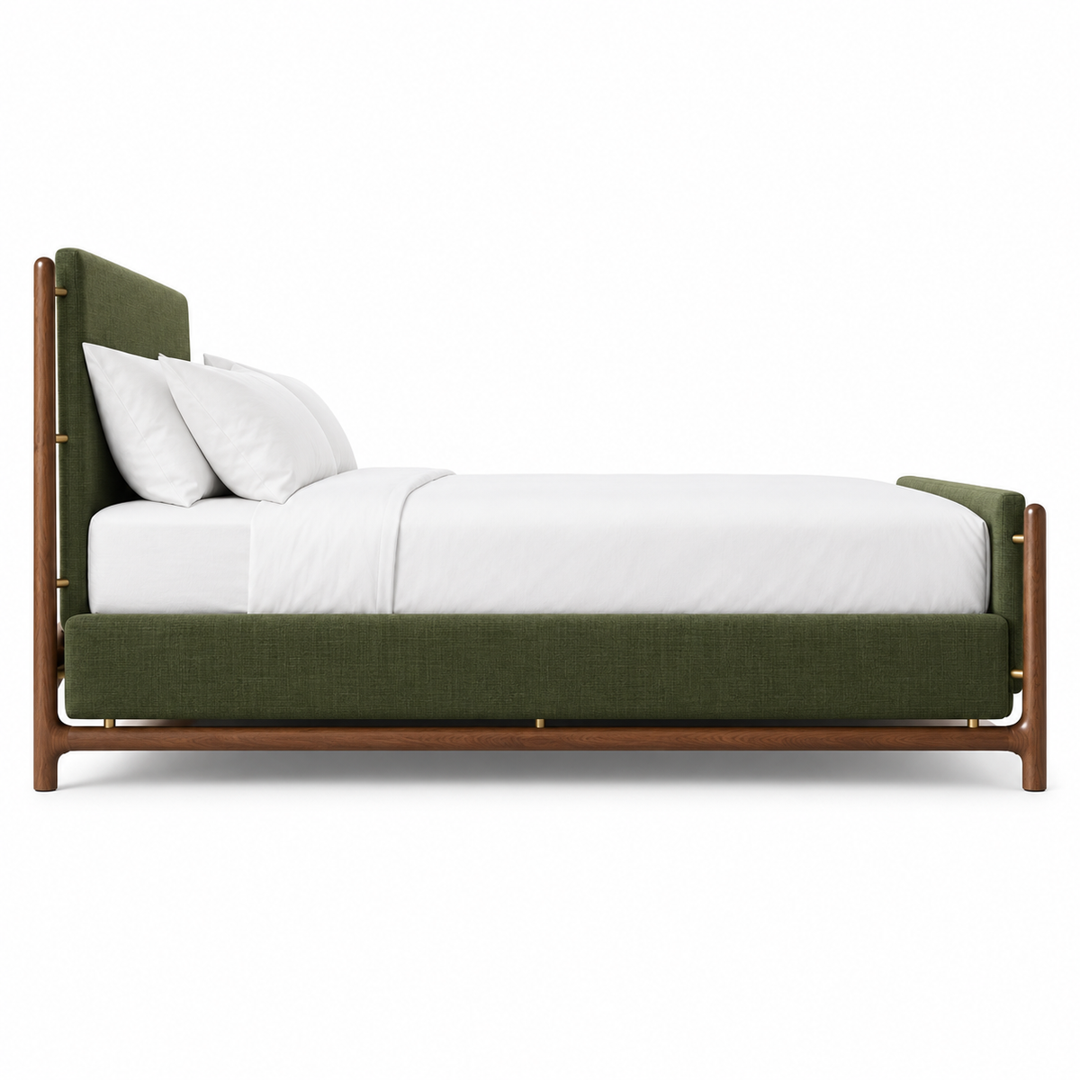 Fern Oak Bed — bed in oak and forest green | Belmont & Kensing