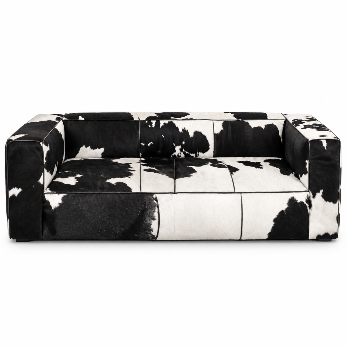 Ranch Hide Sofa — sofa in black and cream hide | Belmont & Kensing